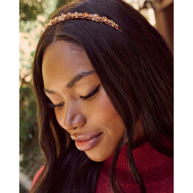 Yamira Gemstone Embellished Headband Bronze O/S