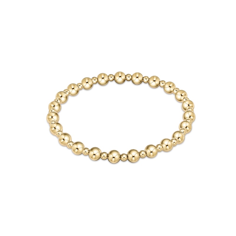 enewton Classic Grateful Pattern Gold 5mm Bead Bracelet