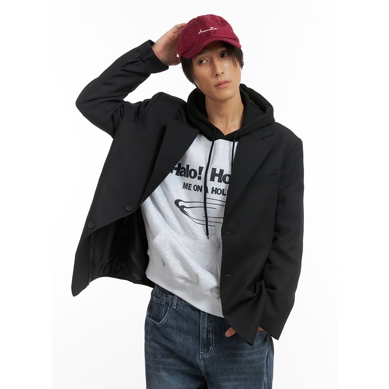 Men’s Oversized Classic Blazer IO402 Black M/L