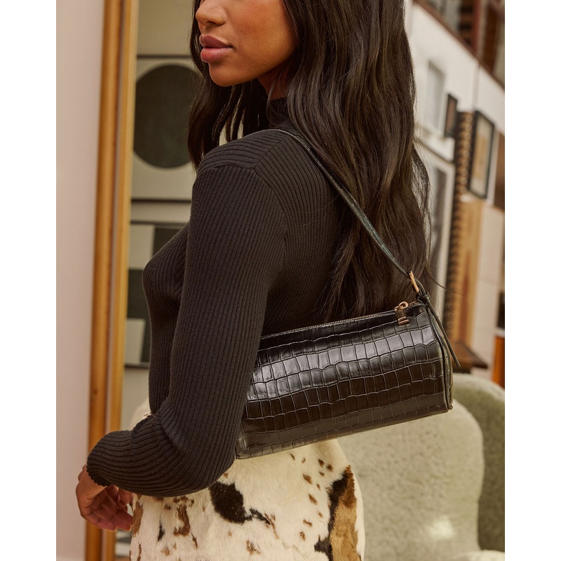 Rueanne Leather Shoulder Bag Black O/S