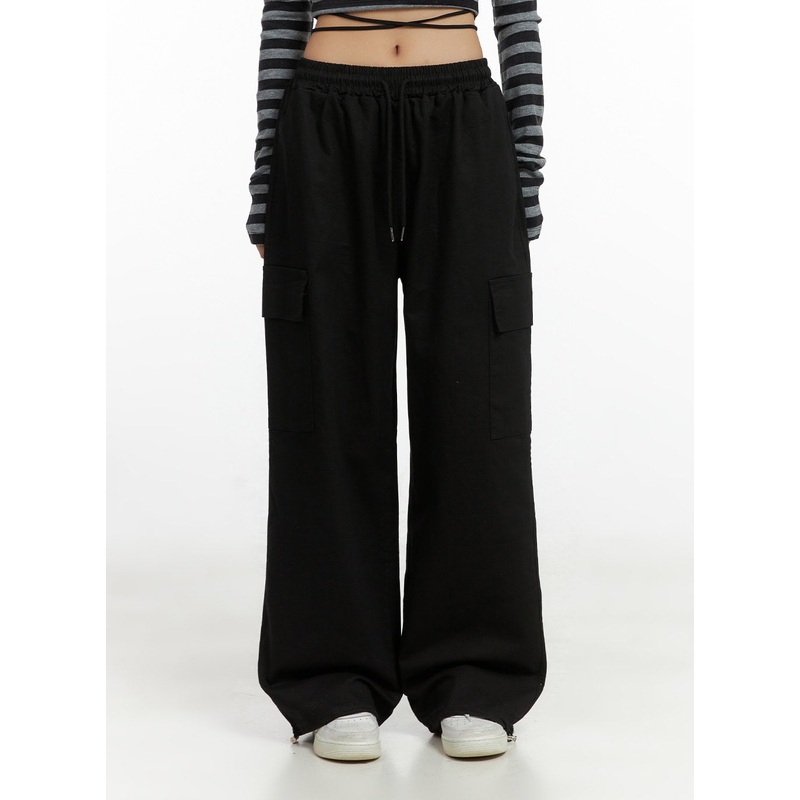 Wide Leg Cargo Pants CO414 Beige S/M