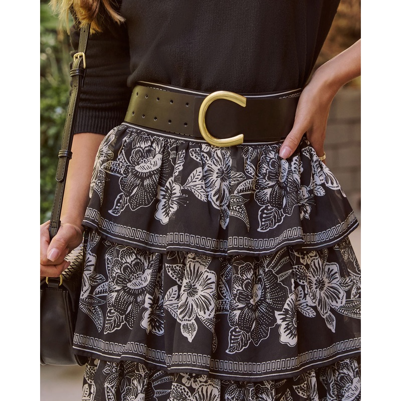 Maelie C Shaped Buckle Belt Black O/S