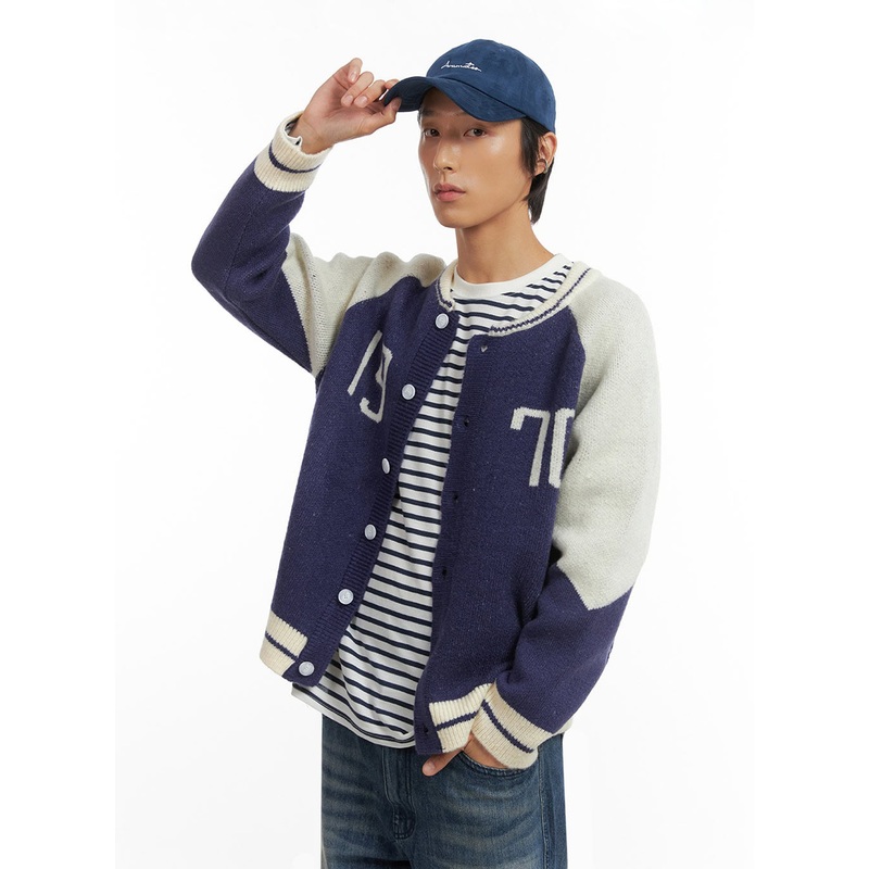 Men’s Varsity Cardigan IO417 Dark blue M/L