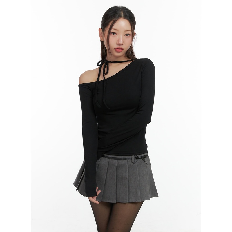 Ribbon One Shoulder Top CO417 Pink S/M