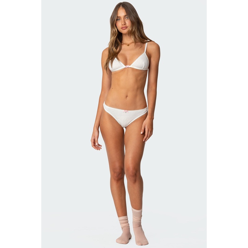 Charmed Pointelle Thong WHITE XS
