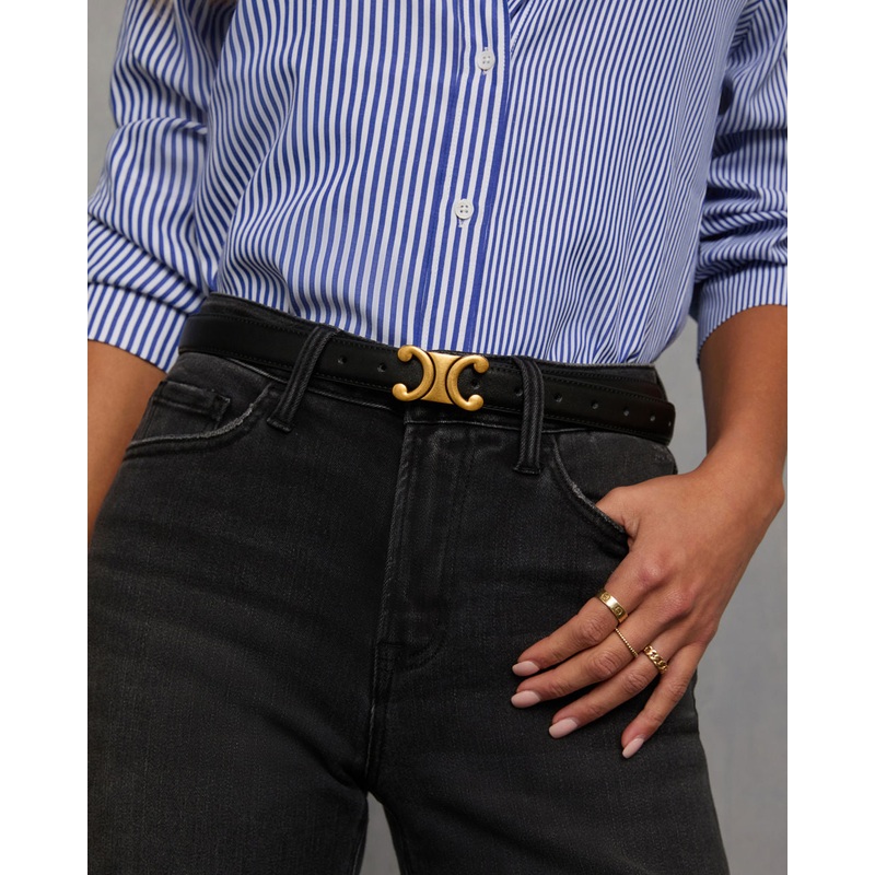 Just This Once Gold-tone Buckle Belt Black O/S