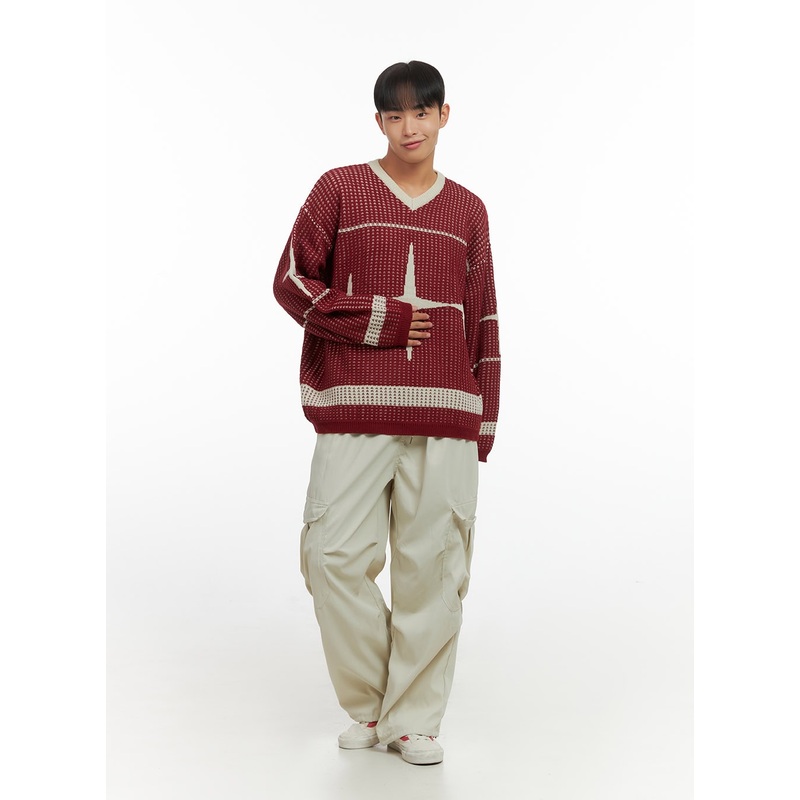 Men’s Basic Wide Cargo Pants IO420 Light beige M/L