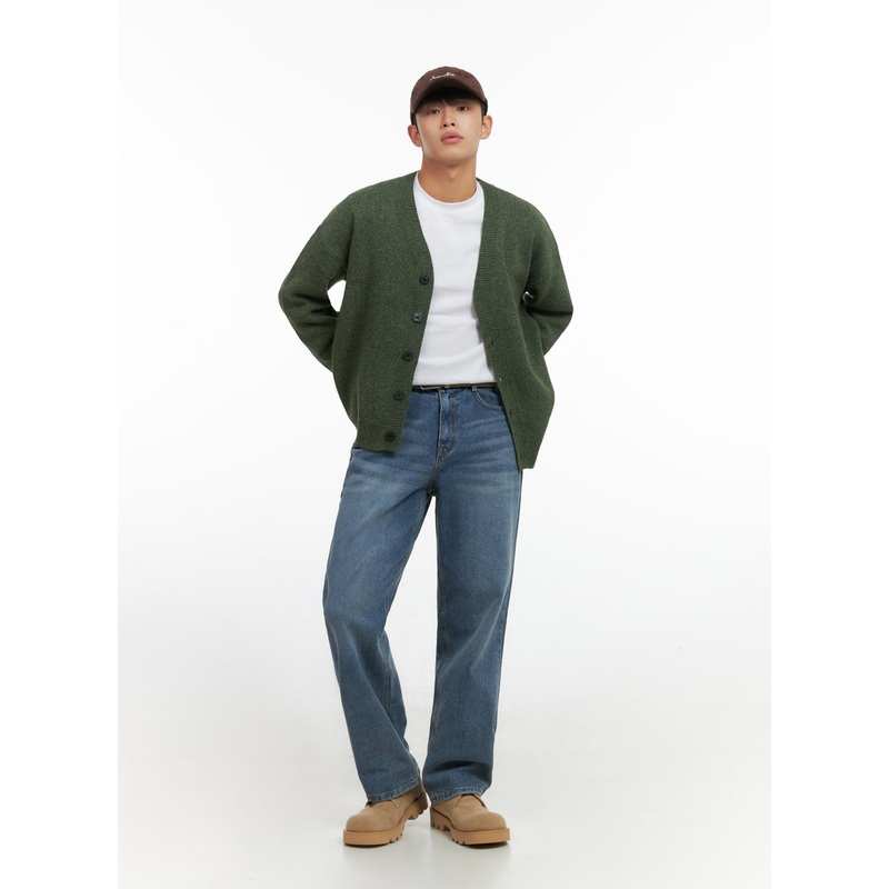 Men’s Classic Washed Straight Fit Denim Jeans IO420 Blue S