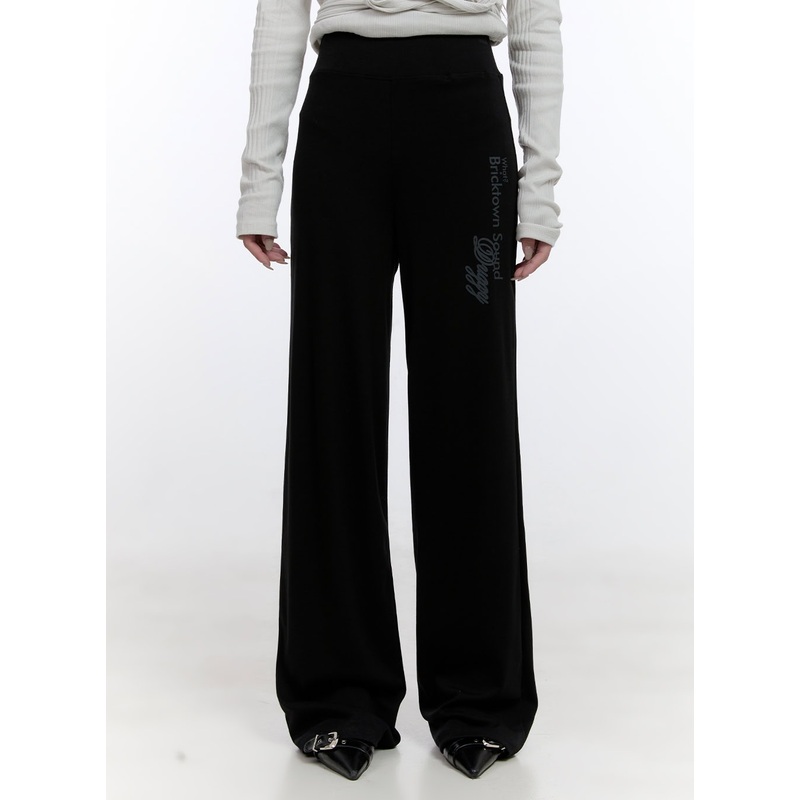 Straight-Fit Printed Sweatpants CO418 Black S/M