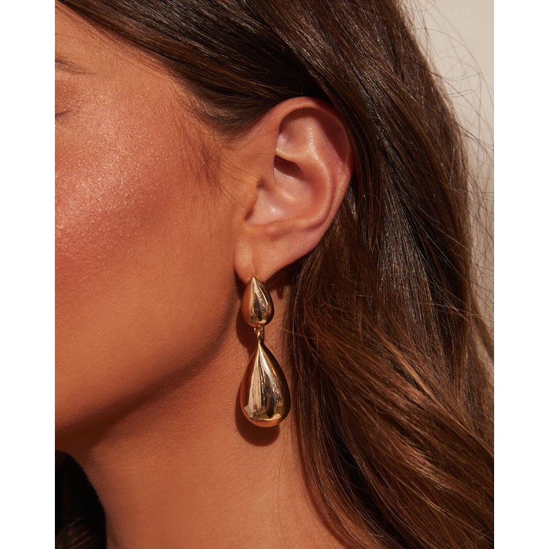 Charmed Dreams Teardrop Tiered Earrings Gold O/S