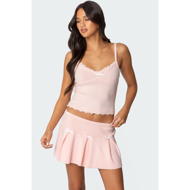 Easter Knit Tank Top LIGHT PINK XS