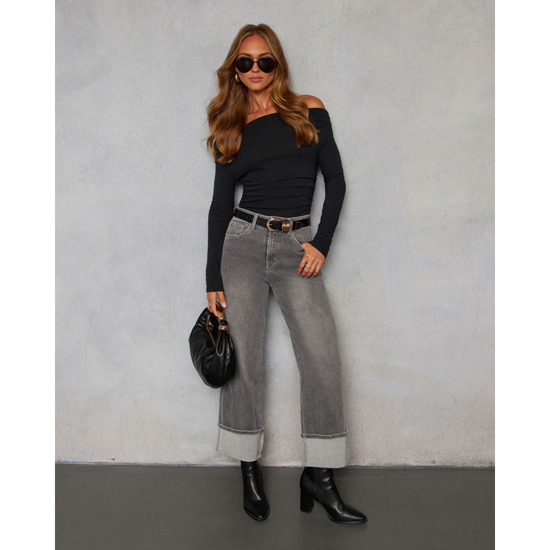 Amiri Super Stretch High Rise Straight Jeans Grey 24