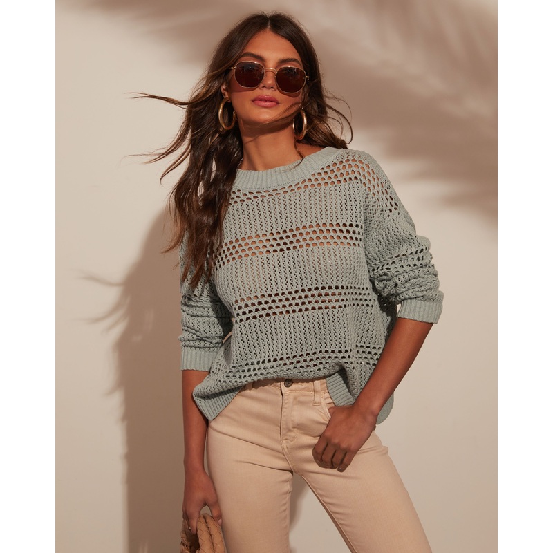 Joni Open Knit Sweater Seafoam XS