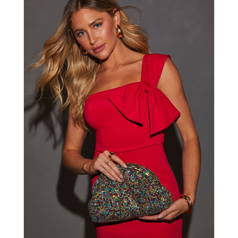 Living In Color Rhinestone Clutch Multi O/S