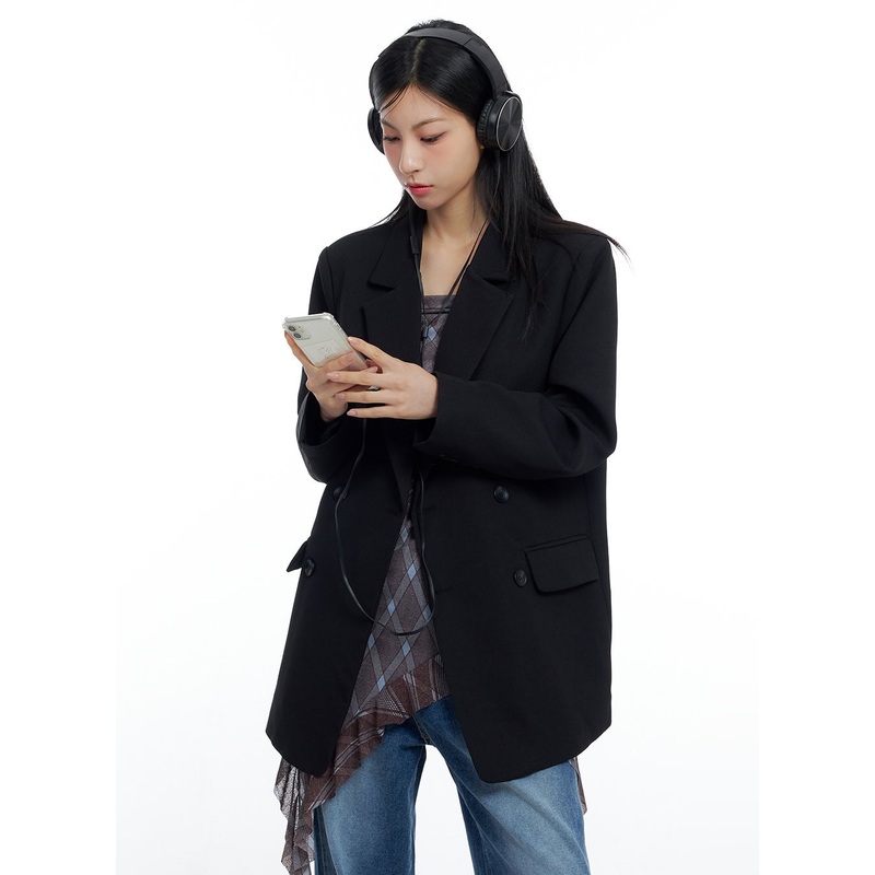 Oversize Fit Blazer CO426 Black M