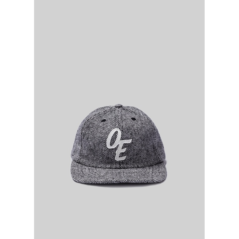 Script Cap in Wool Tweed Black/White One Size