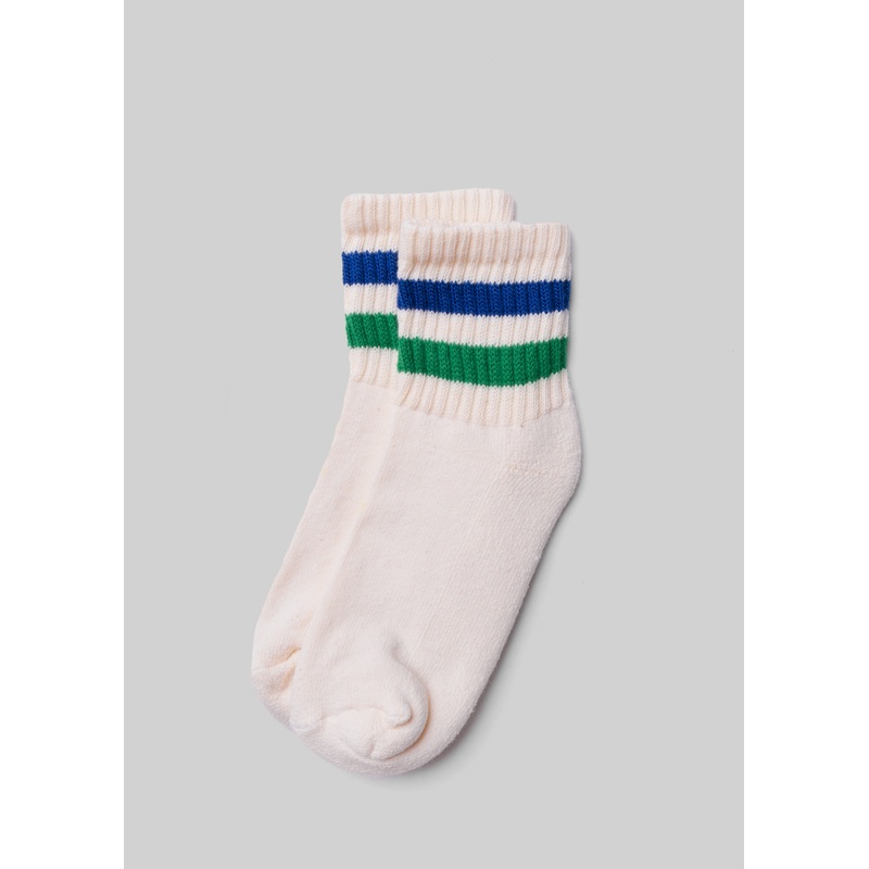 The Retro Stripe Quarter Crew Col. Blue/Maroon One Size