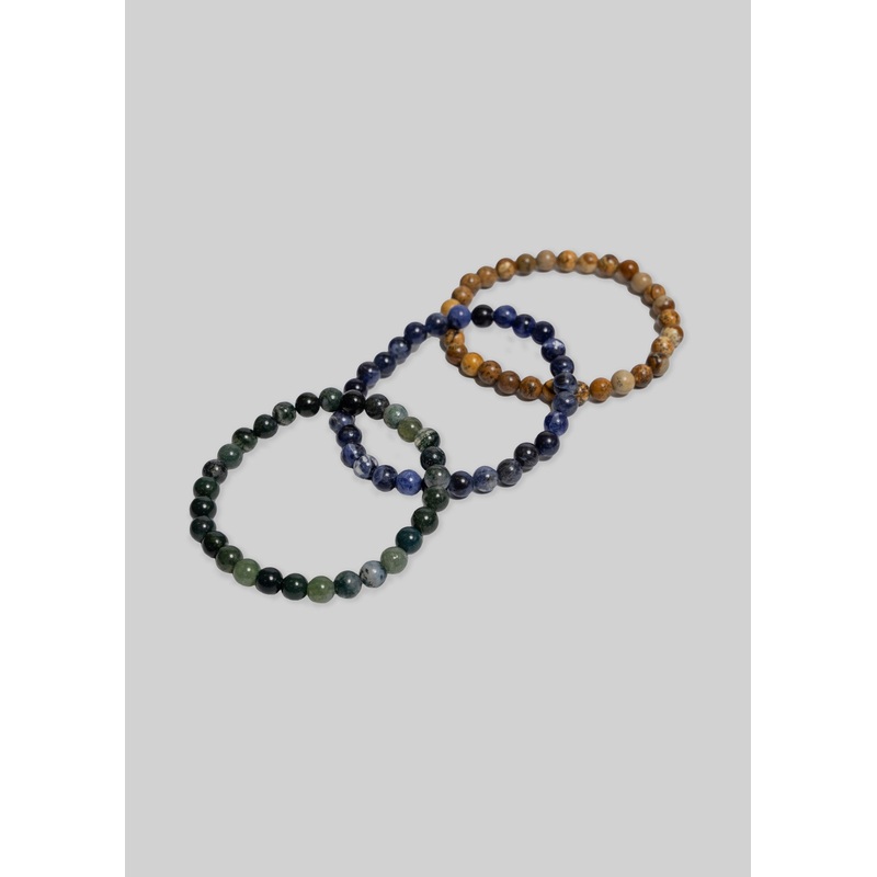 Branco x American Trench Large Bead Bracelet Green Agate One Size