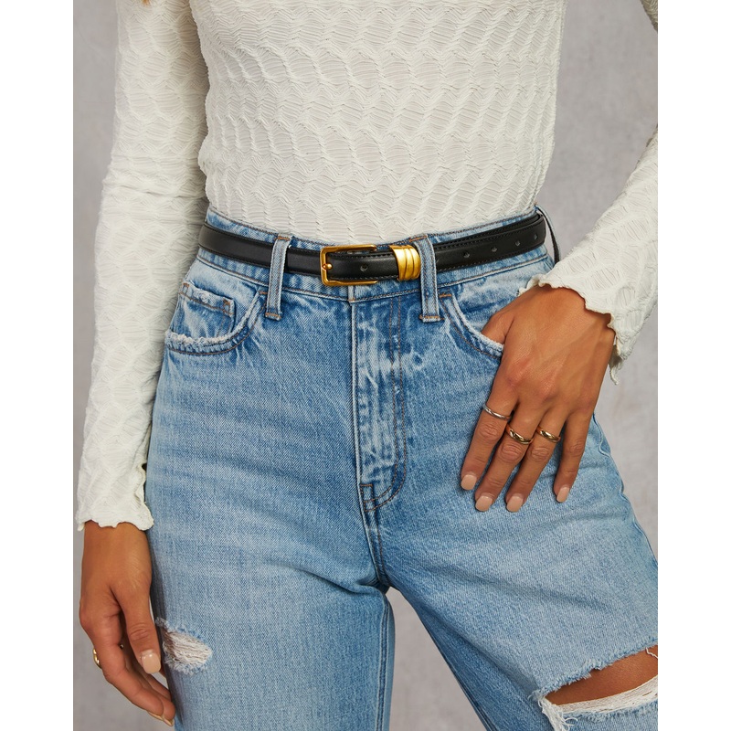 Have My Heart Faux Leather Belt Black/Gold O/S