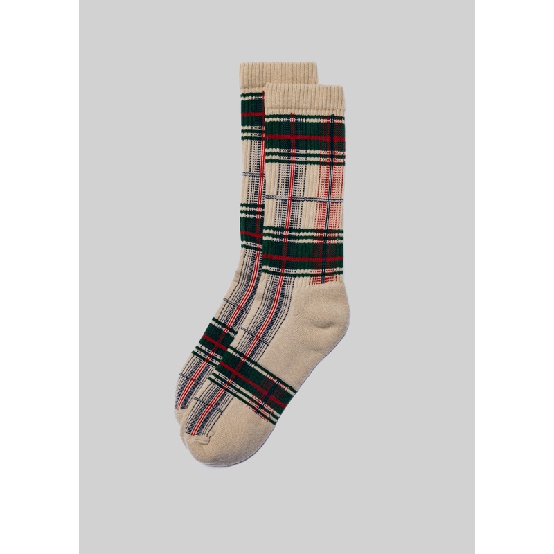 J. Press x American Trench McCallister Plaid Sock khaki One Size