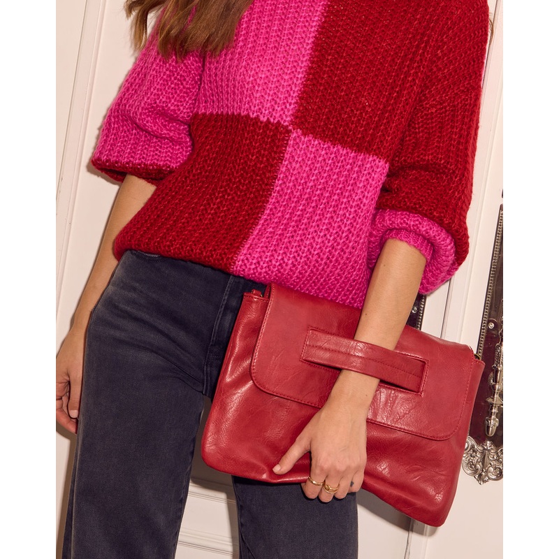 Come With Me Foldover Clutch Red O/S