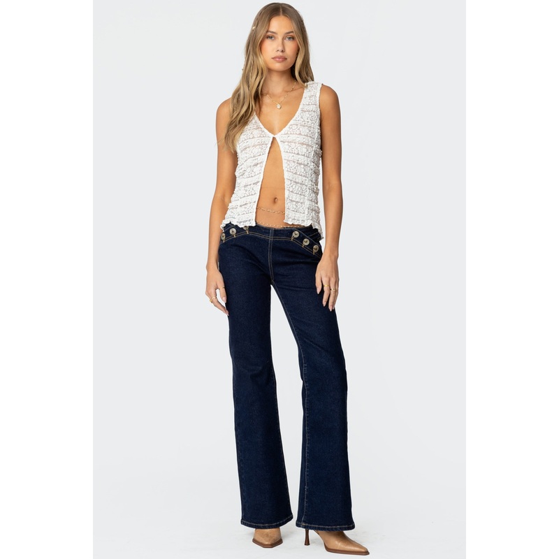 Alison Low Rise Flared Jeans BLUE XS