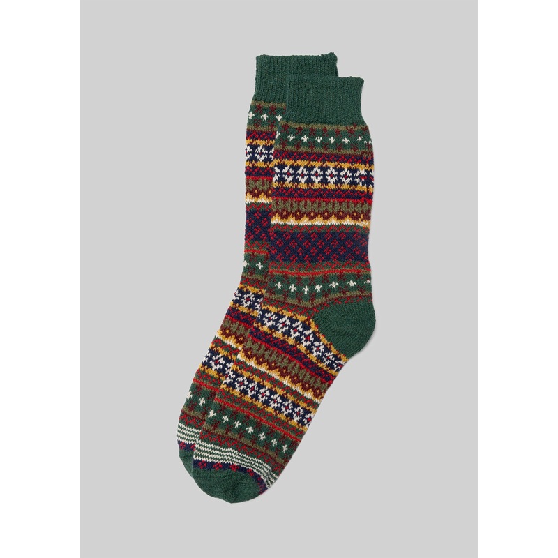 Cotton Fair Isle Sock dark navy One Size