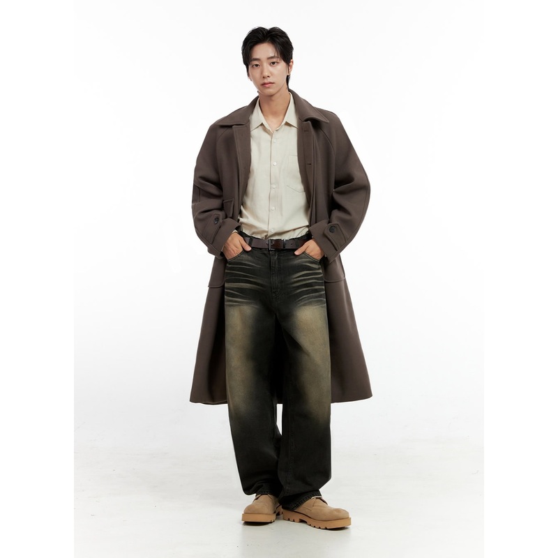 Men’s Faded Denim Jeans IN411 Black S