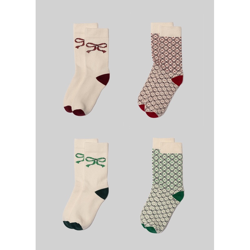 Women’s Bow Sock Bow (Single) bottle green women’s one size