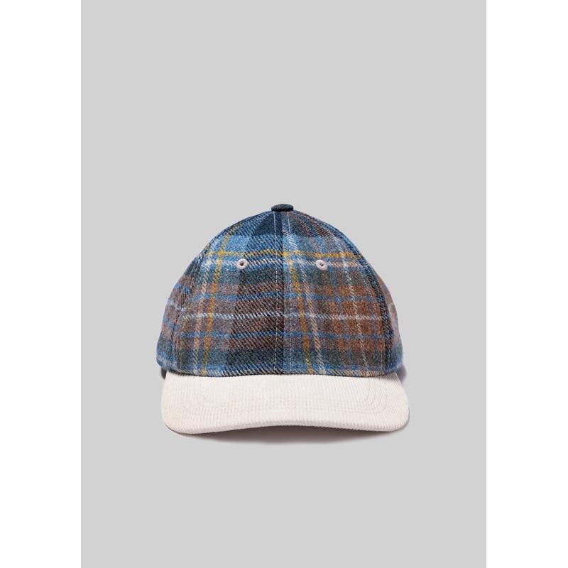 Wool Plaid Ball Cap blue One Size