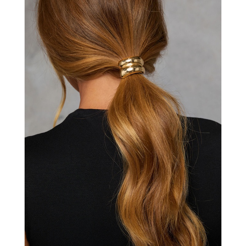Jasper Dual Arch Hair Tie Gold O/S