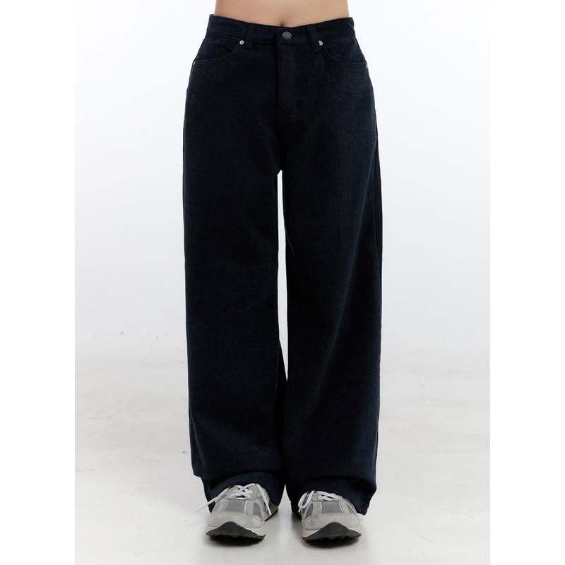 Dark Blue Relaxed-Fit Wide Leg Pants ON418 Dark blue S