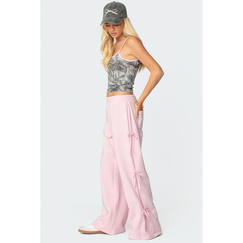 Claudette Baggy Ribbon Sweatpants PINK XS