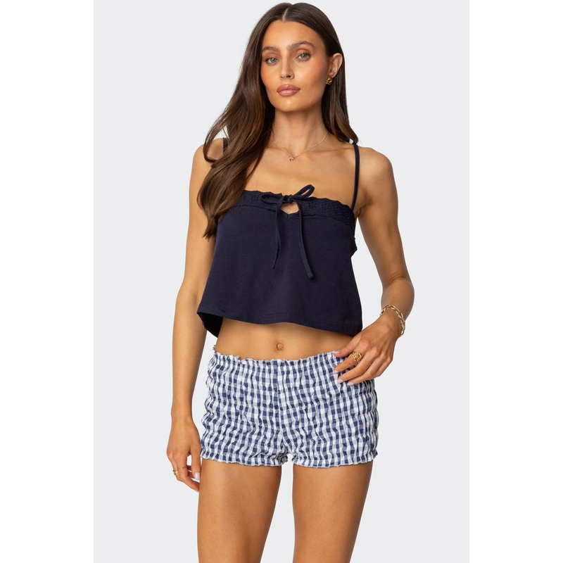 Odette Tie Detail Tank Top NAVY XS