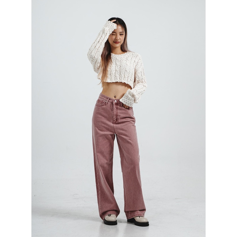 Loose Straight Wide Leg Pants CS30 Light Beige S