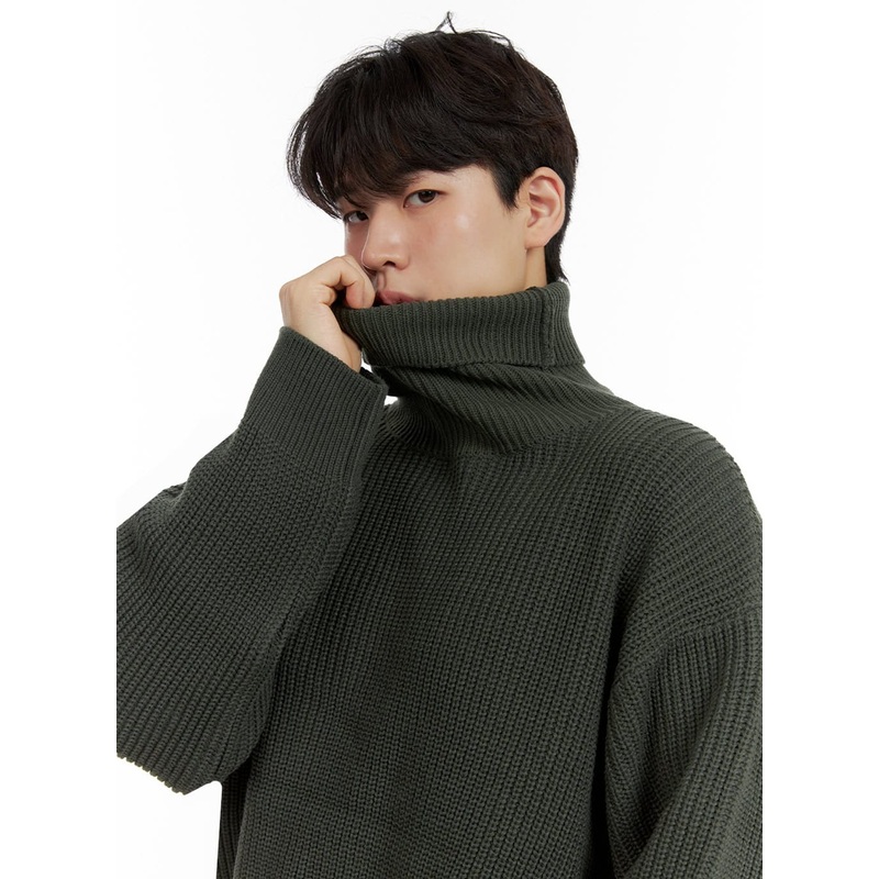 Men’s CozyKnit Turtle Neck Sweater IN422 Dark green M/L