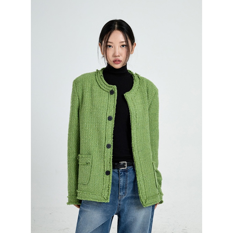 Tweed Jacket Unisex CO18 Light Green M