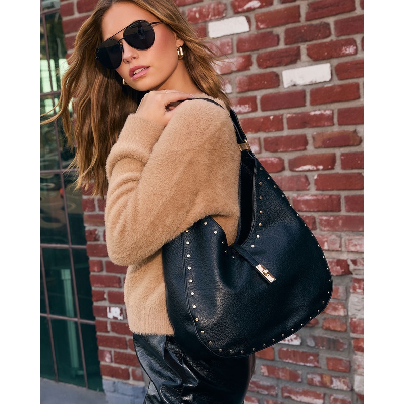 Marleen Studded Tote Bag Black O/S