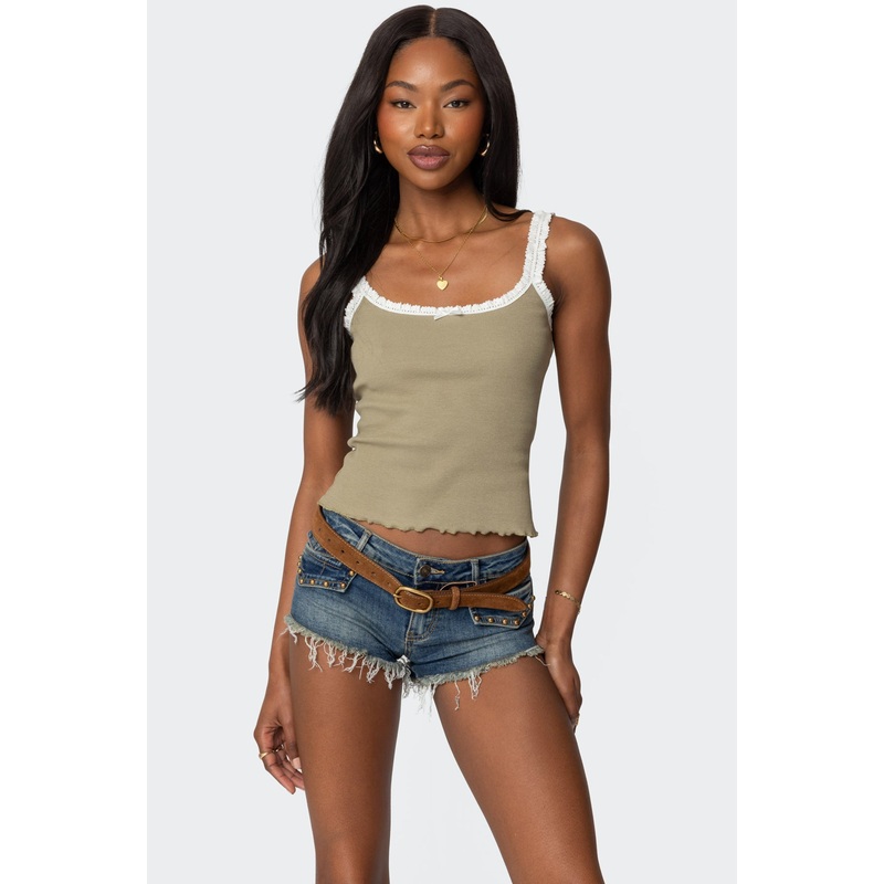 Teagan Ribbed Tank Top OLIVE XS