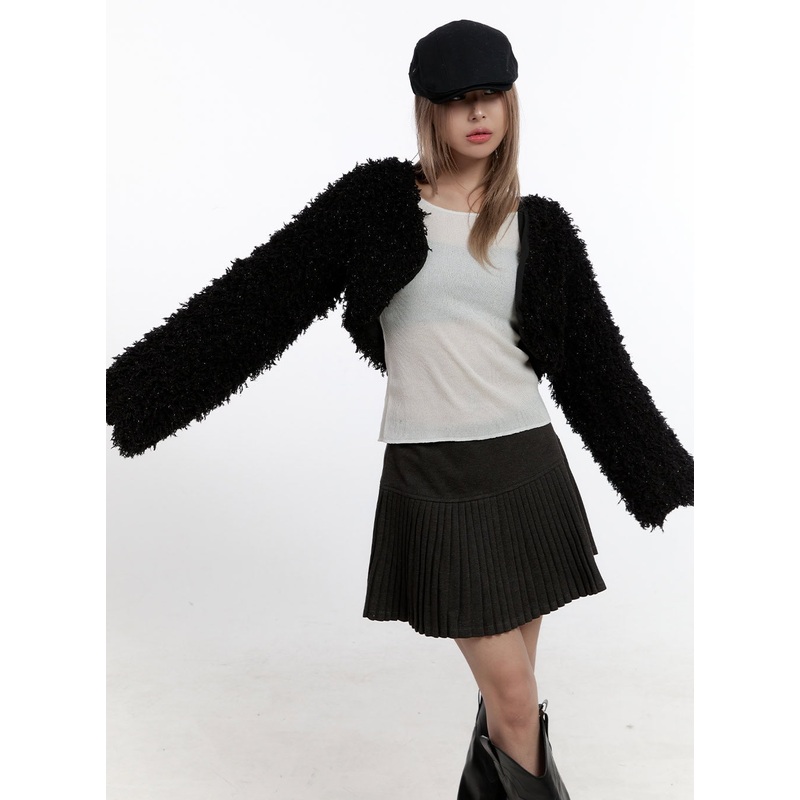 Cozy Chic Polyester Bolero Cardigan CN425 Black S/M