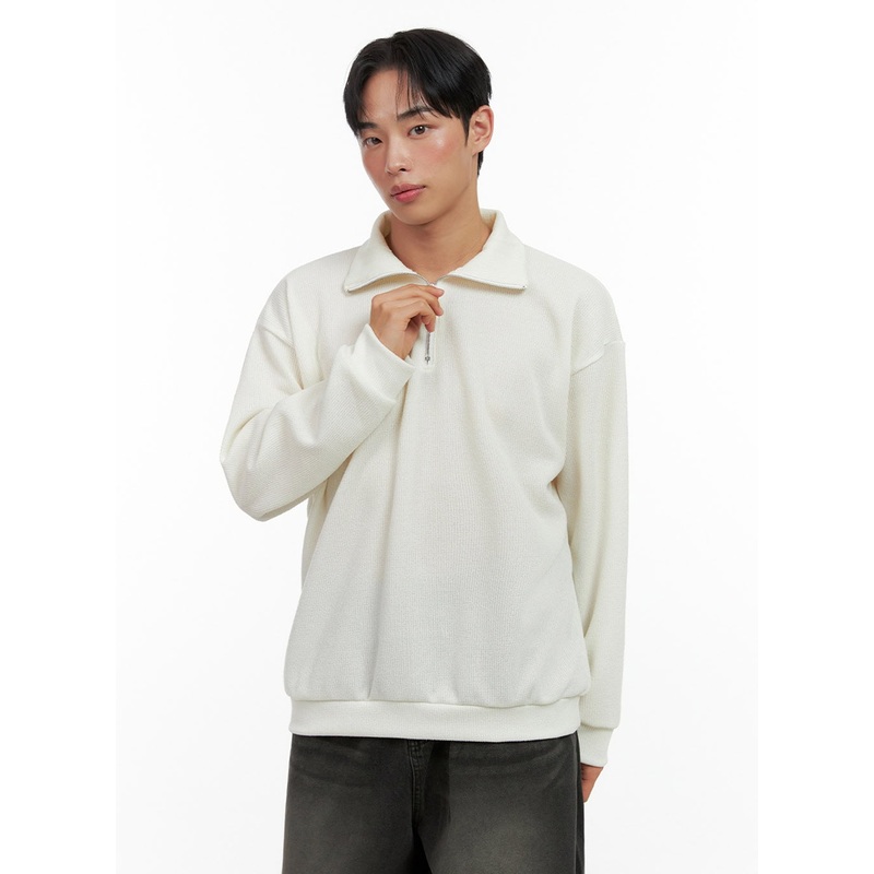 Men’s Knit Half-Zip Sweater IN426 White M