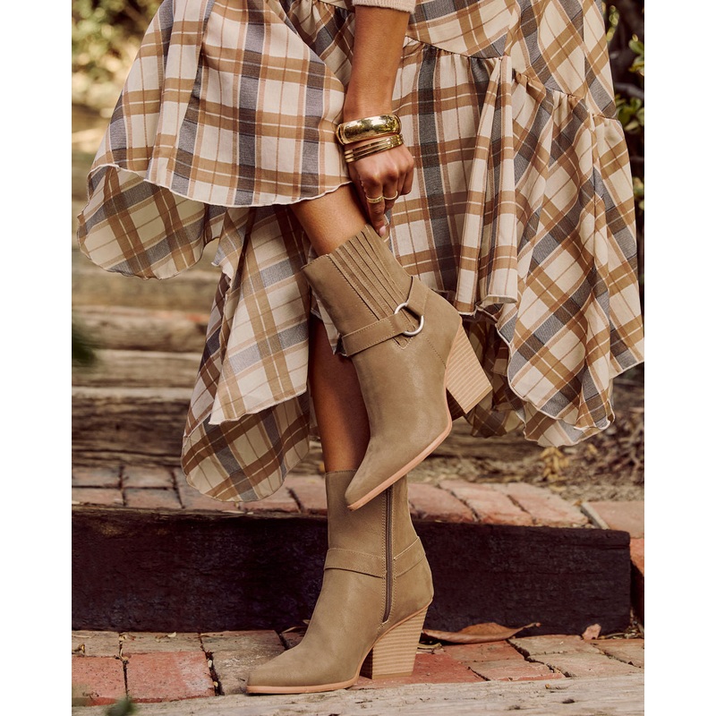 Neptune Western Ankle Boots Dark Taupe 6