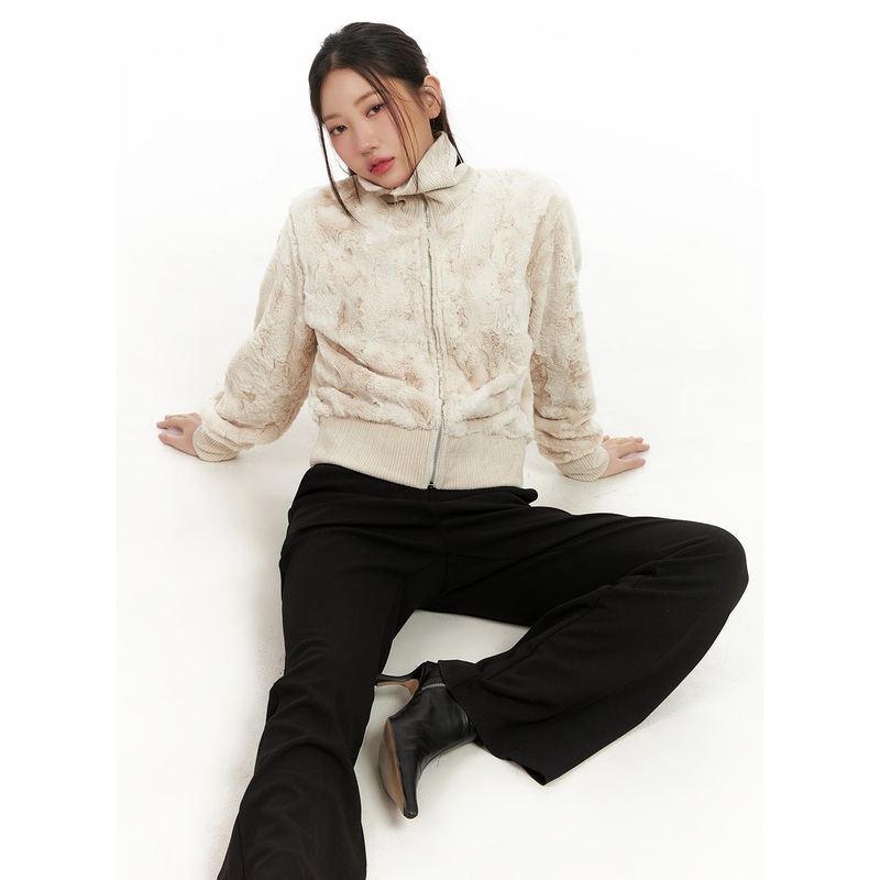 Soft Touch Fuzzy Bomber CN426 Light beige S/M