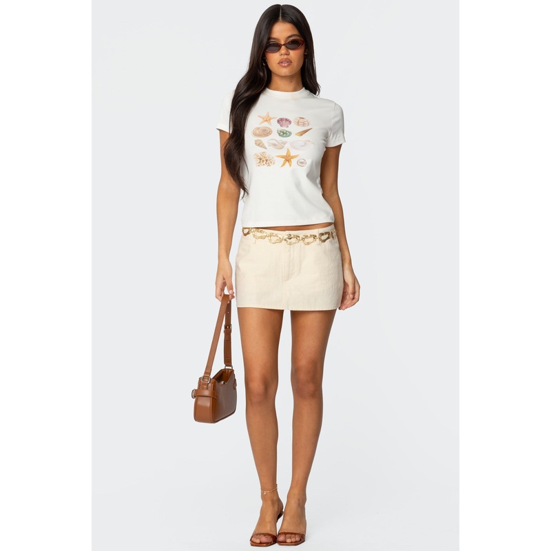 Addey Linen Look Mini Skort CREAM XS