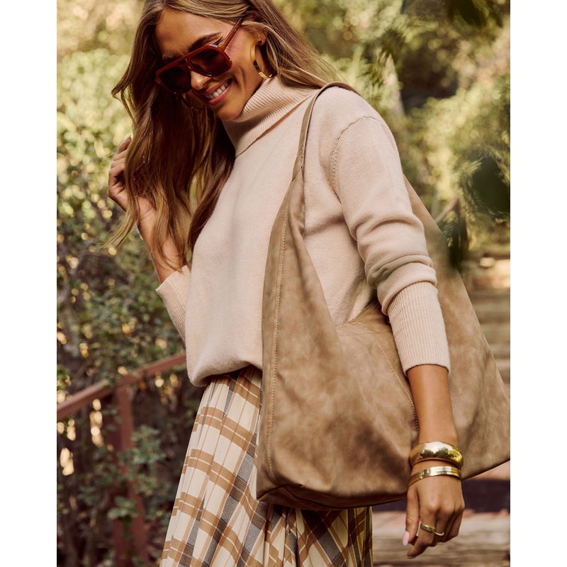 Adler Faux Suede Hobo Bag Chocolate O/S