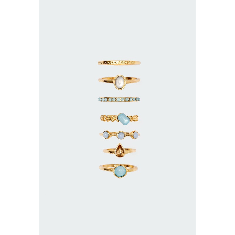 Assorted Gemstone Ring Pack GOLD OS