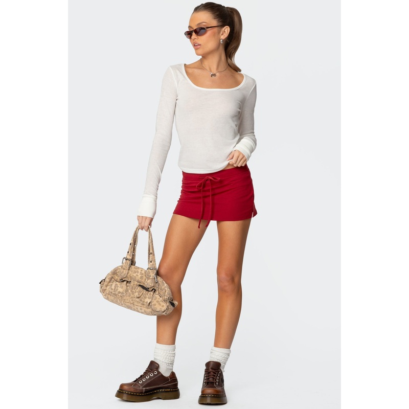 Bayside Slitted Micro Skort BURGUNDY XS