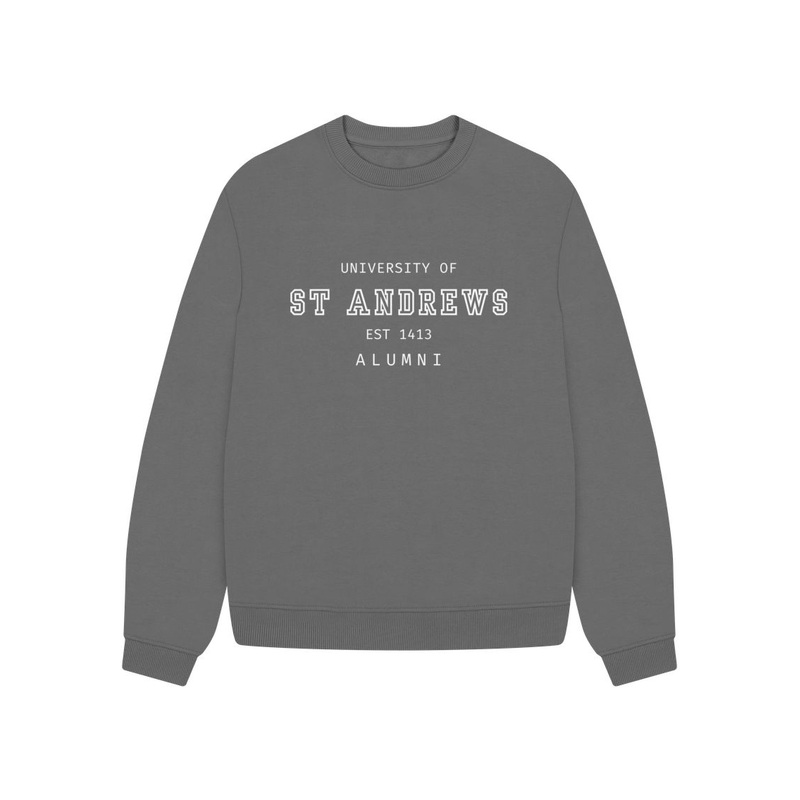 Old School Alumni Ladies Oversized Sweater Black 8