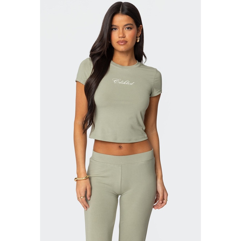So Edikted T Shirt OLIVE XS