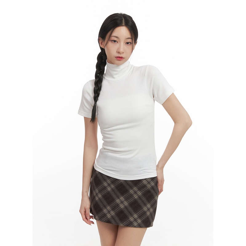 Turtle Neck Slim Fit TShirt CN428 White S/M